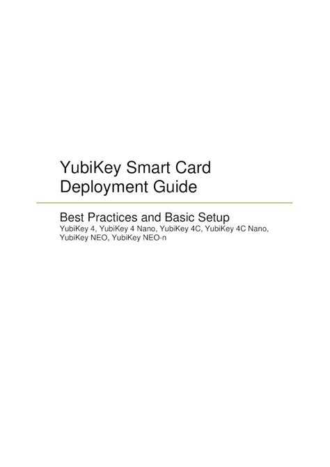 smart card mini driver|yubikey smart card deployment guide.